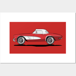 Cartoon Corvette - Vector Style Posters and Art